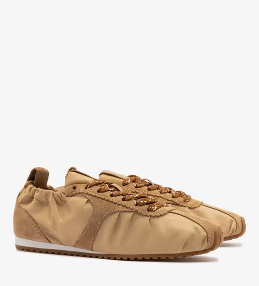Stella Lite Sneaker In Peanut Nylon and Suede
